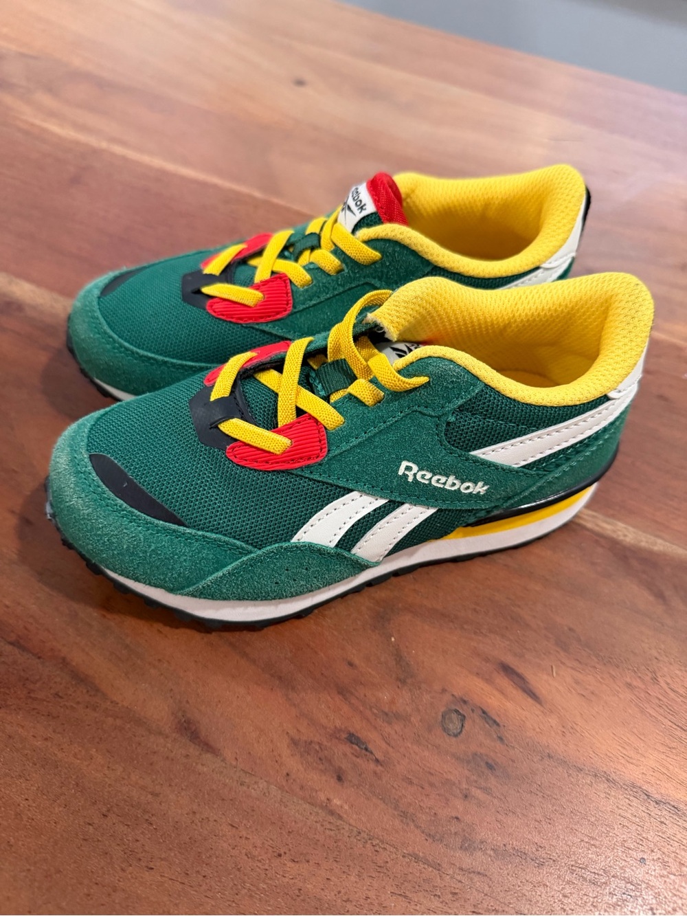 Reebok Kids Green, Yellow & Red Retro Running Sneakers